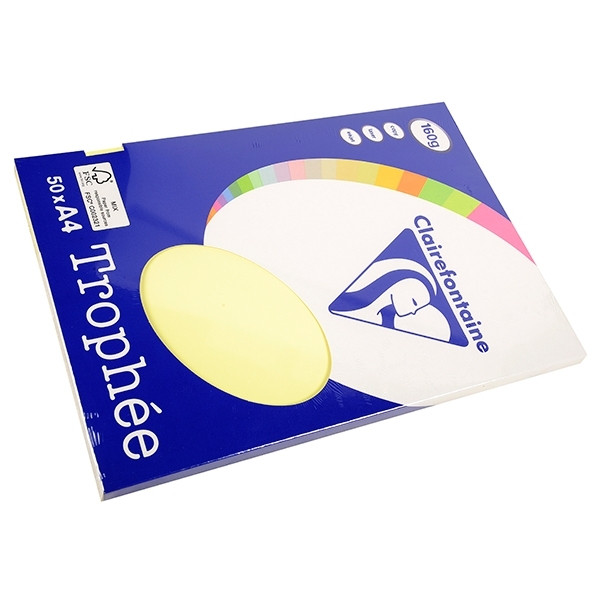 Clairefontaine yellow A4 coloured paper, 160gsm (50 sheets) 4157C 250021 - 1