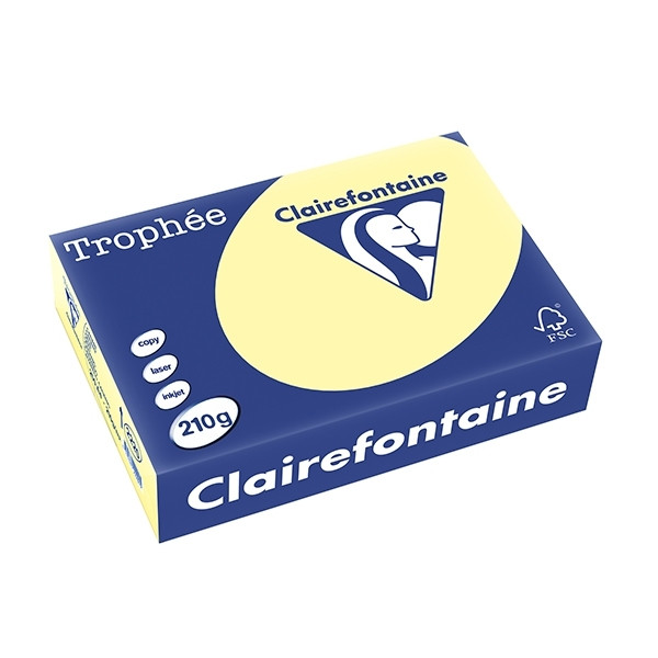 Clairefontaine yellow A4 coloured paper, 210gsm (250 sheets) 2220PC 250091 - 1