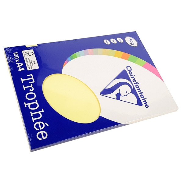 Clairefontaine yellow A4 coloured paper, 80gsm (100 sheets) 4107 250003 - 1