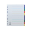 Concord white/multicoloured extra wide A4 polypropylene tabs with 10 tabs (11 holes)