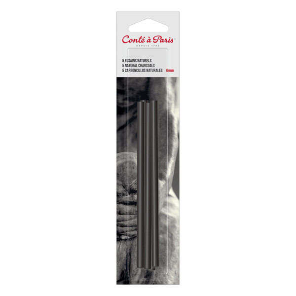 Conté à Paris natural charcoal square 4mm (5-pack) 50089 405200 - 1