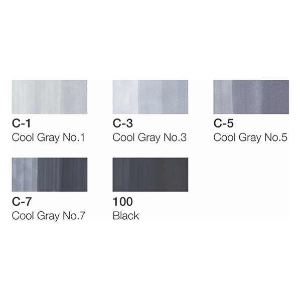 Copic Ciao cool grey tones marker set (6-pack) 22075554 311014 - 3