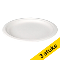 Depa white sugar cane plate, 26cm (3 x 50-pack)