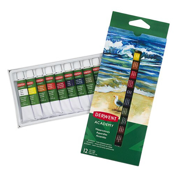 Derwent Academy watercolour paint tubes (12-pack) 2302404 209812 - 1