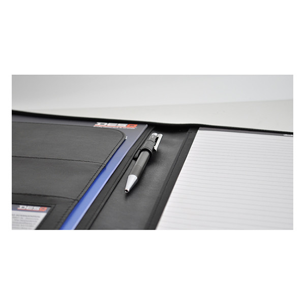 Desq black A4 writing folder with zipper 3630 400783 - 3