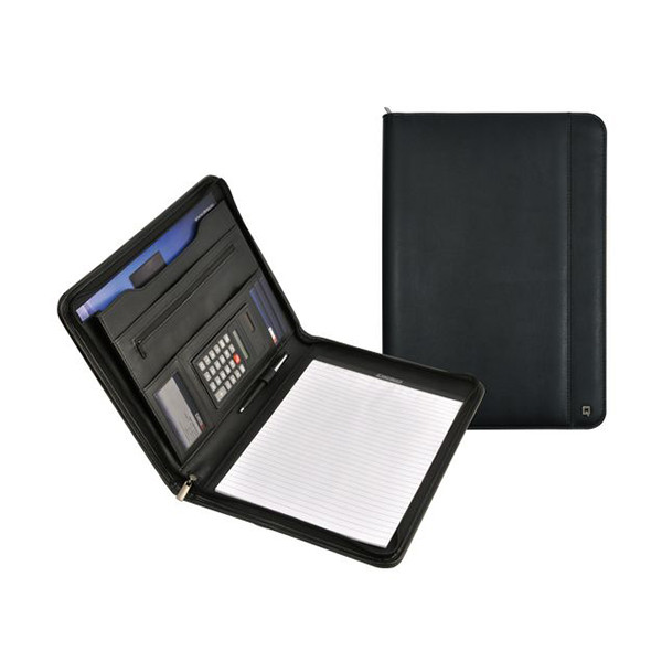 Desq black A4 writing folder with zipper and calculator 3685 400787 - 1