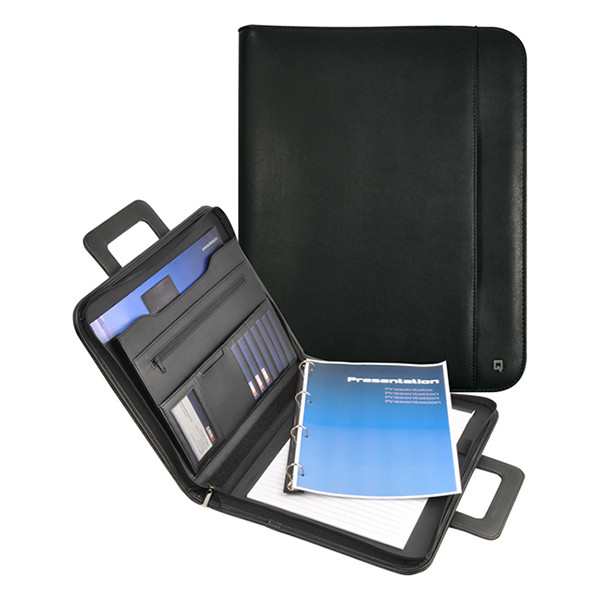 Desq black A4 writing folder with zipper and handle 3683 400786 - 2