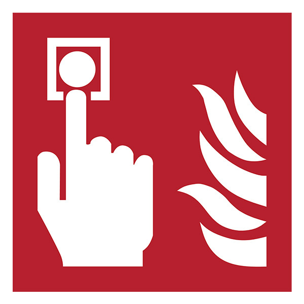 Djois fire alarm warning sign, 200mm x 200mm 7520014 234856 - 1