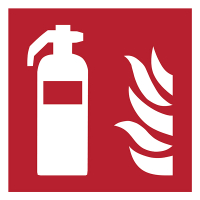 Djois fire extinguisher warning sign, 150mm x 150mm 7520001 234854