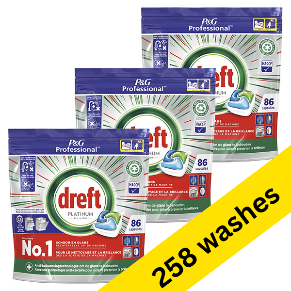 Dreft All-in-One Platinum Regular dishwasher tablets (258-pack)  SDR05191 - 1