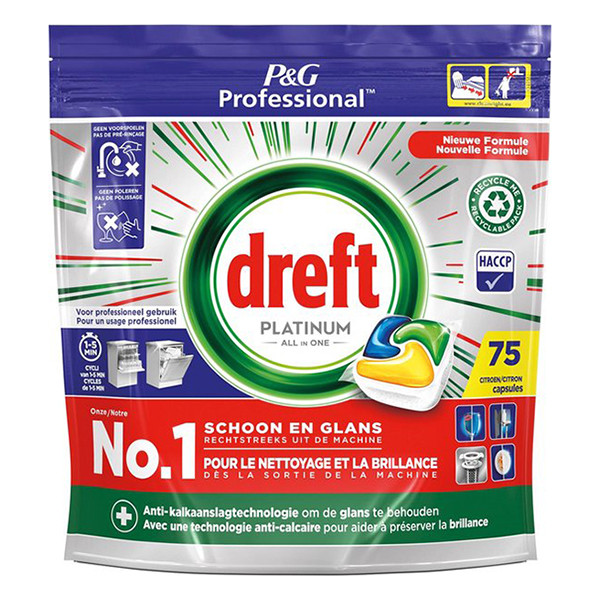 Dreft Professional All-in-One Platinum Lemon dishwasher tablets (75-pack)  SDR06143 - 1