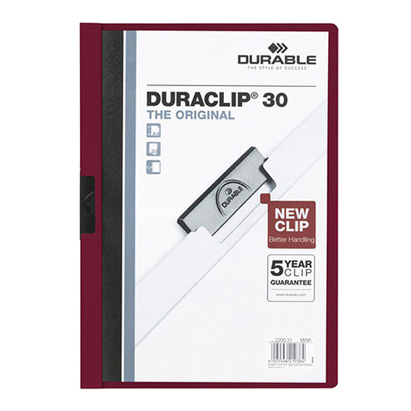 Durable Duraclip dark red A4 clip folder (30-pages) 220031 310140 - 1