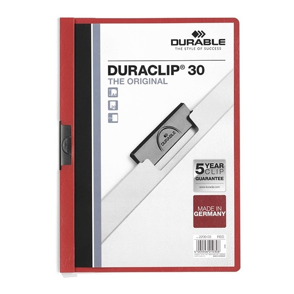 Durable Duraclip red A4 clip folder (30-pages) 220003 310042 - 1