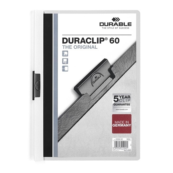 Durable Duraclip white A4 clip folder (60-pages) 220902 310046 - 1