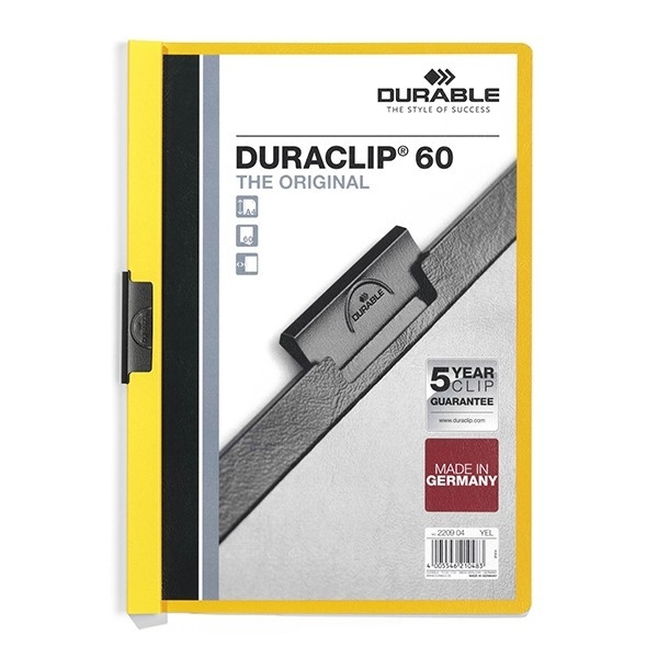 Durable Duraclip yellow A4 clip folder (60-pages) 220904 310048 - 1