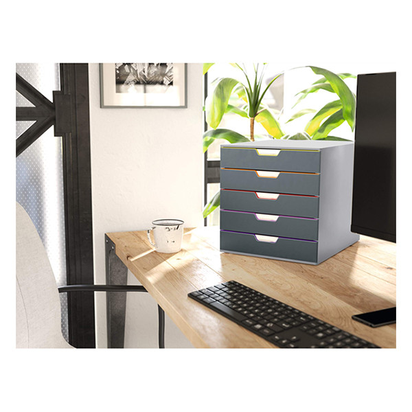 Durable Varicolor grey/coloured drawer unit (5 drawers) 760527 310156 - 9