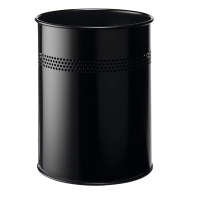 Durable black metal perforated waste bin, 15 litres 330001 310272