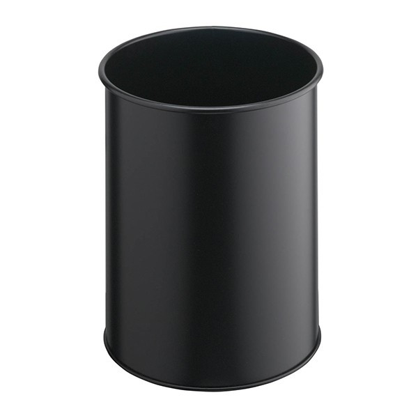 Durable black metal wastepaper bin 330101 310025 - 1