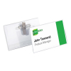 Durable name badge with combination clip, 90mm x 54mm (50-pack)