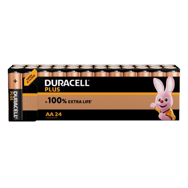 Duracell Plus 100% Extra Life AA MN1500 batteries (24-pack) MN1500 ADU00361 - 1