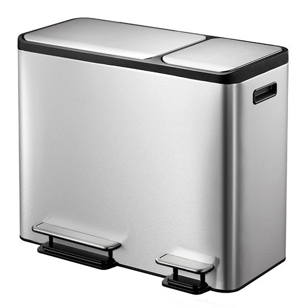 EKO EcoCasa matte stainless steel waste bin, 15 + 15 + 15 litres VB912846 SEK00072 - 1