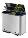 EKO EcoCasa matte stainless steel waste bin, 15 + 15 + 15 litres VB912846 SEK00072 - 2