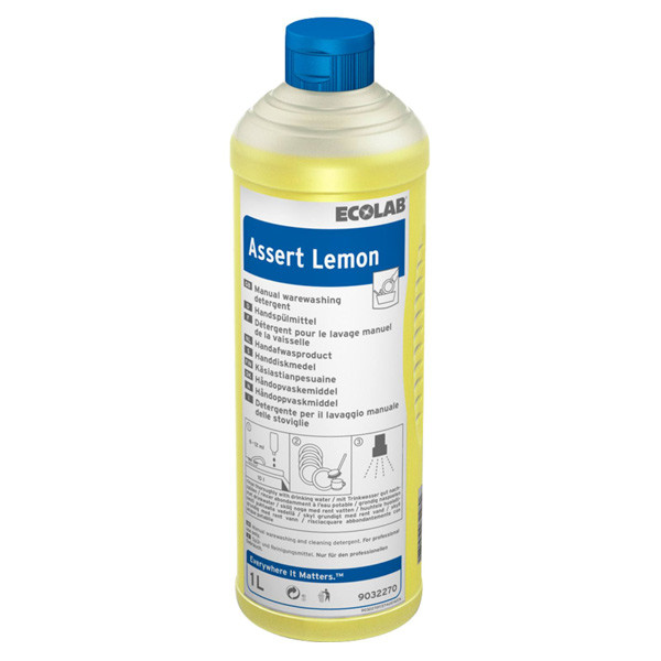 Ecolab Assert Lemon concentrated washing up liquid, 1 litre  SEC00010 - 1