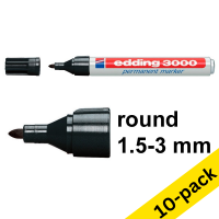 Edding 3000 black permanent marker (10-pack)