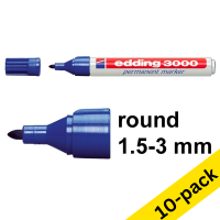 Edding 3000 blue permanent marker (10-pack)