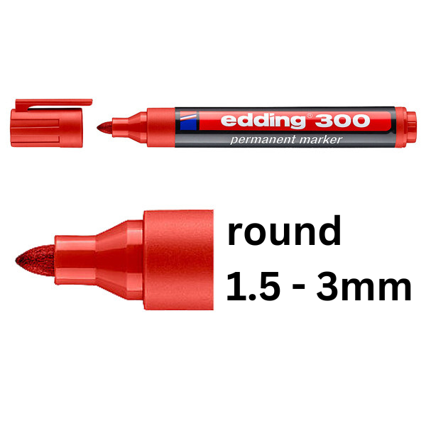 Edding 300 red permanent marker (1.5mm - 3mm) 4-300002 246318 - 1