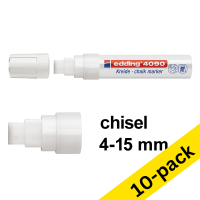 Edding 4090 white chalk marker (4mm -15mm chisel) (10-pack)