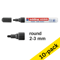 Edding 4095 black chalk marker (2mm - 3mm round) (10-pack)