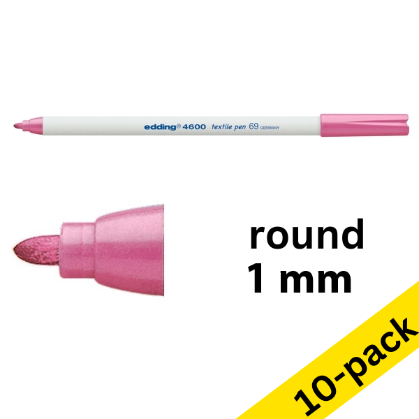 Edding 4600 neon pink textile marker (10-pack)  239856 - 1