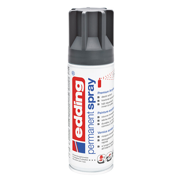 Edding 5200 anthracite matte permanent acrylic spray paint (200ml) 4-5200926 239070 - 1