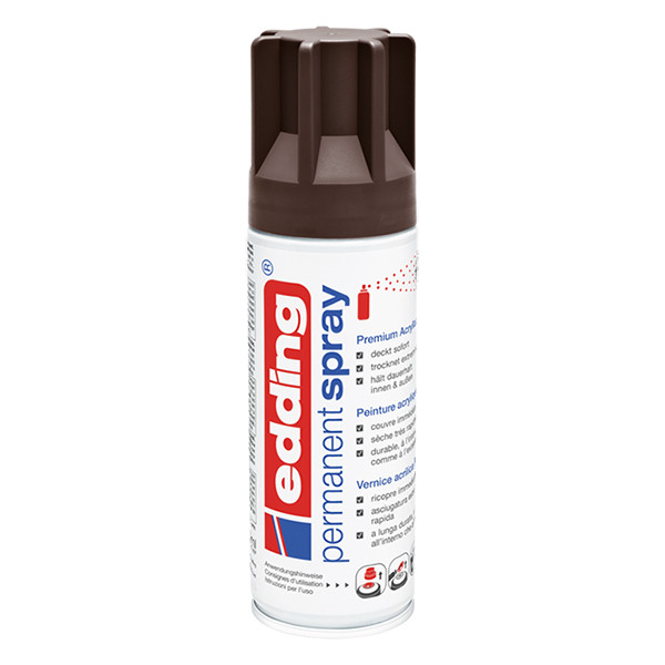 Edding 5200 chocolate brown matte permanent acrylic spray (200ml) 4-5200907 239051 - 1