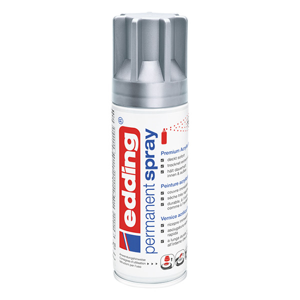 Edding 5200 silver matte permanent acrylic spray paint (200ml) 4-5200923 239067 - 1