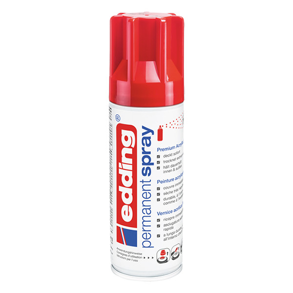 Edding 5200 traffic red glossy permanent acrylic spray (200ml) 4-5200952 239073 - 1