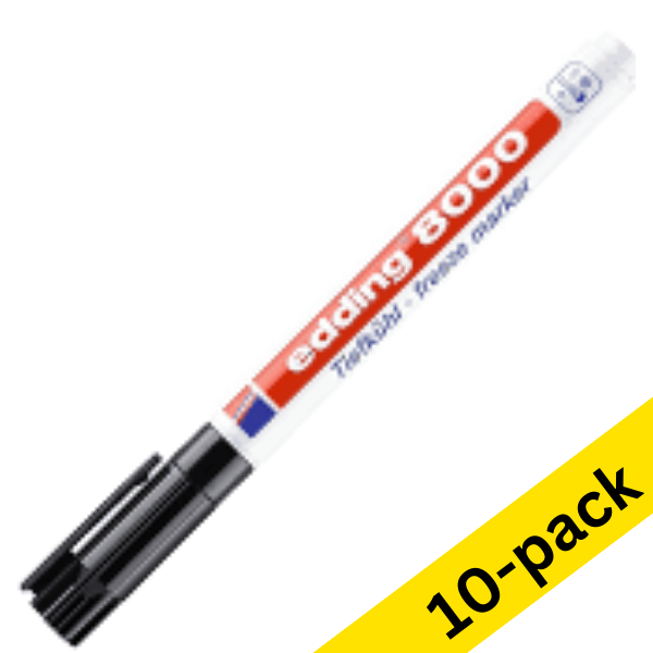 Edding 8000 black freezer marker, 1mm round (10-pack)  239543 - 1