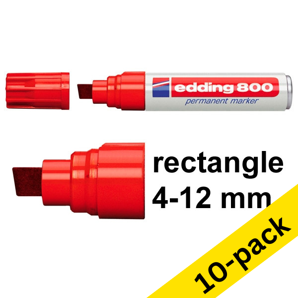 Edding 800 red permanent marker (10-pack)  239436 - 1