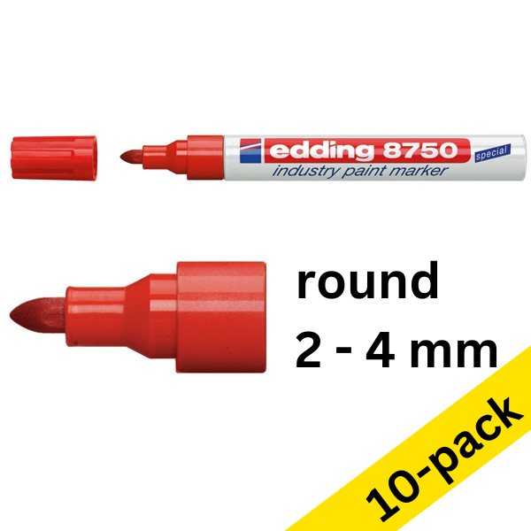 Edding 8750 red industrial paint marker (10-pack)  239423 - 1