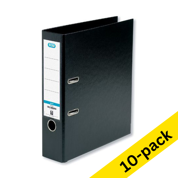 Elba A4 lever arch file | Elba Smart Pro+ polypropylene | black 80mm 10-pack 100202169ZW10 237706 - 1