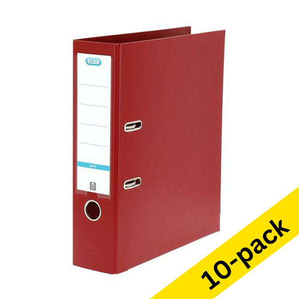 Elba A4 lever arch file | Elba Smart Pro+ polypropylene | dark red 80mm 10-pack  237693 - 1