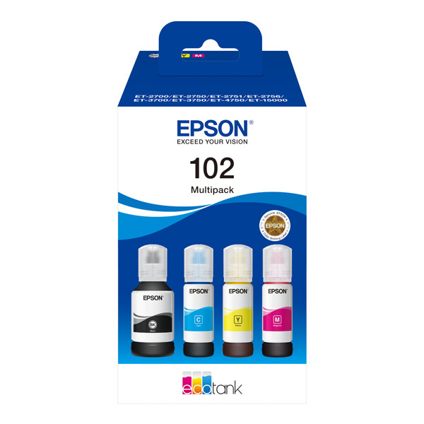 Epson 102 BK/C/M/Y ink tank 4-pack (original Epson) C13T03R640 652031 - 1