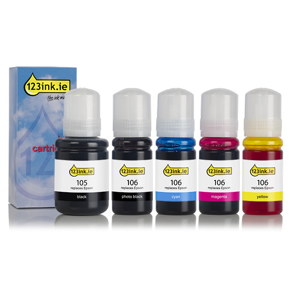 Epson 105/106 BK/PBK/C/M/Y ink tank 5-pack (123ink version)  127045 - 1