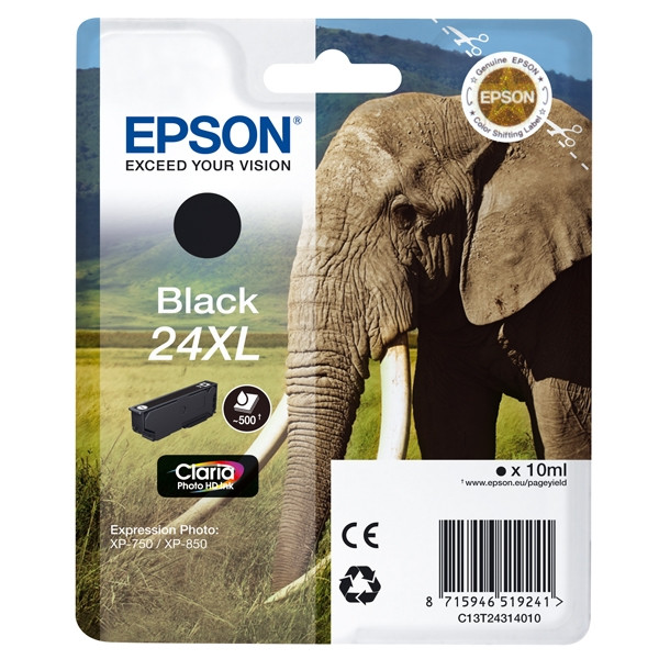 Epson 24XL (T2431) high capacity black ink cartridge (original Epson) C13T24314010 C13T24314012 026590 - 1