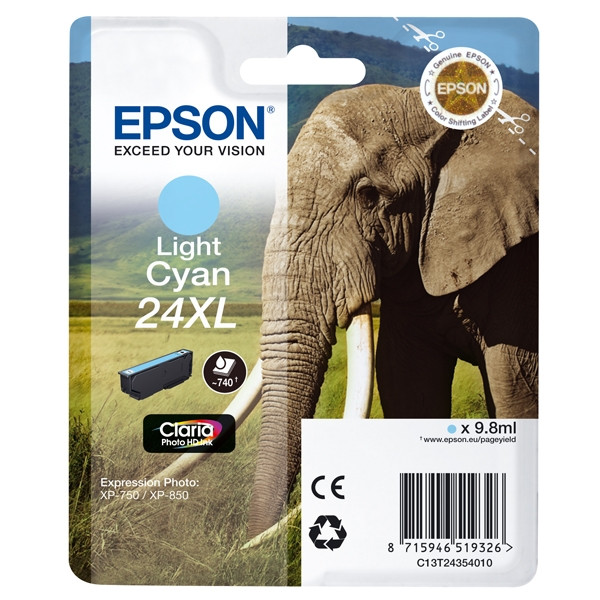 Epson 24XL (T2435) high capacity light cyan ink cartridge (original Epson) C13T24354010 C13T24354012 026598 - 1