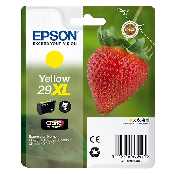 Epson 29XL (T2994) high capacity yellow ink cartridge (original Epson) C13T29944010 C13T29944012 C13T29944022 026842 - 1