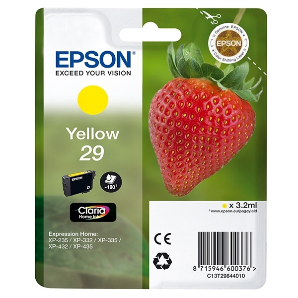 Epson 29 (T2984) yellow ink cartridge (original Epson) C13T29844010 C13T29844012 026840 - 1