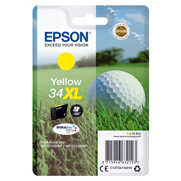 Epson 34XL (T3474) high capacity yellow ink cartridge (original Epson) C13T34744010 027024 - 1