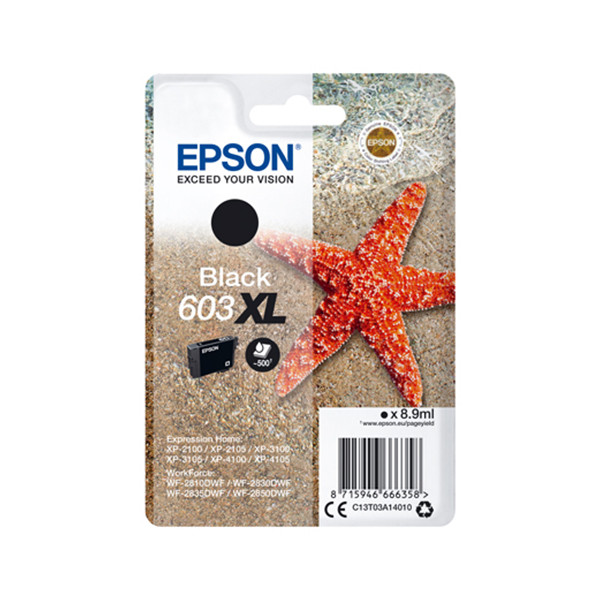 Epson 603XL high capacity black ink cartridge (original Epson) C13T03A14010 C13T03A14020 020676 - 1